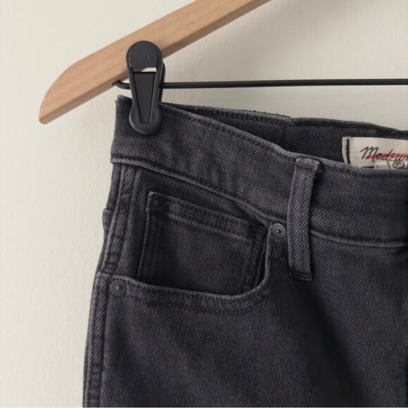 Madewell 10” High Rise Skinny Jeans Cotton Stretch Black Zip Button Denim pocket - Picture 5 of 13